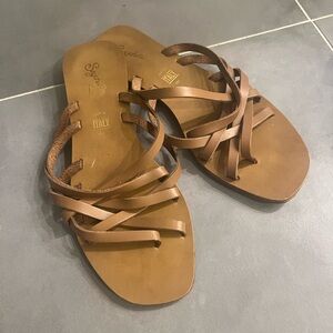 Seychelles Brown Leather Sandals
